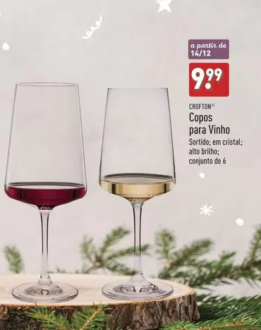 Oferta de Copos Para Vinho por 9,99€ em Aldi