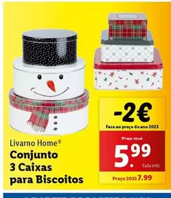 Oferta de Livarno Home - Conjunto 3 Caixas Para Biscoitos por 5,99€ em Lidl