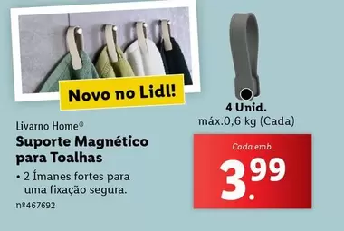 Oferta de Livarno Home - Suporte Magnetico Para Toalhas por 3,99€ em Lidl