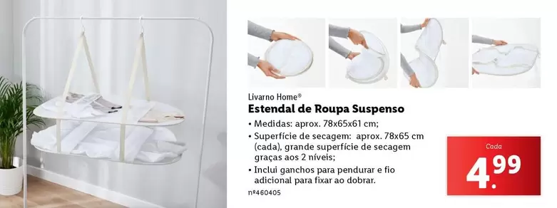 Oferta de Livarno Home - Estendal de roups Suspenso por 4,99€ em Lidl