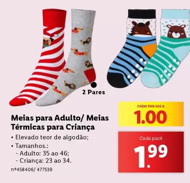 Oferta de A+ - Meias Para Adulto/ Meias Termicas Para Crianca por 1,99€ em Lidl