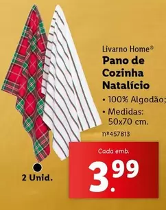 Oferta de Livarno - Pano de Cozinha Natalicio por 3,99€ em Lidl