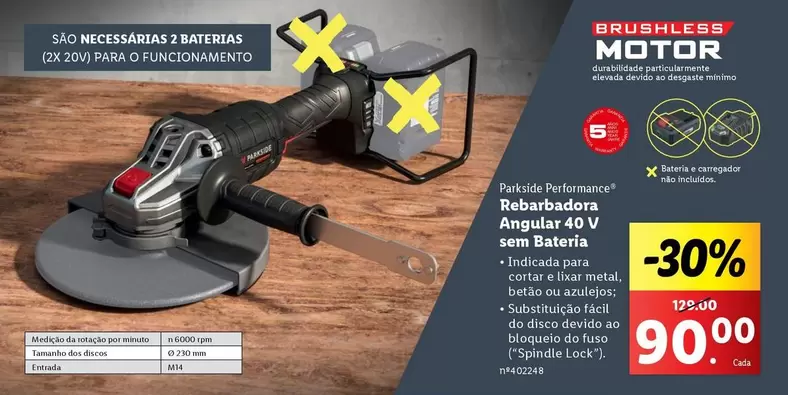 Oferta de Rebababadora Angular 40 V Sans Biastri por 90€ em Lidl