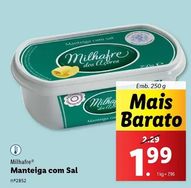 Oferta de Milhafre - Manteiga com Sal por 1,99€ em Lidl