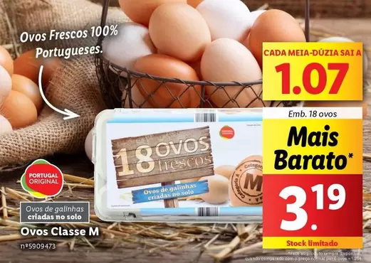 Oferta de Portugal - Ovos Frescos 100% Portugueses por 3,19€ em Lidl