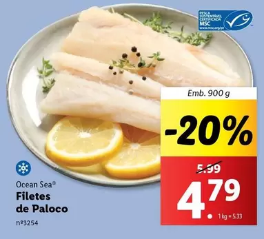 Oferta de Ocean Sea - Filetes De Paloco por 4,79€ em Lidl