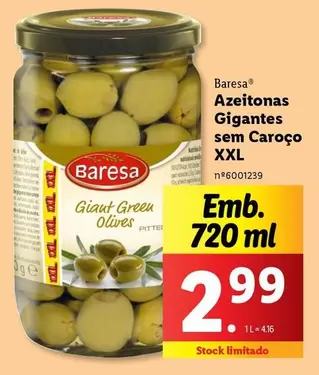 Oferta de XXL - Azeitonas Gigantes sem Caroço por 2,99€ em Lidl