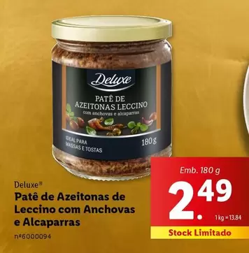 Oferta de Deluxe - Pate De Azeitonas De Leceino Com Anchovas E Alcaparras por 2,49€ em Lidl