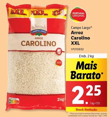 Oferta de Portugal - Arroz Carolino XXL por 2,25€ em Lidl