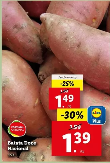 Oferta de Nacional - Batata Doce por 1,39€ em Lidl