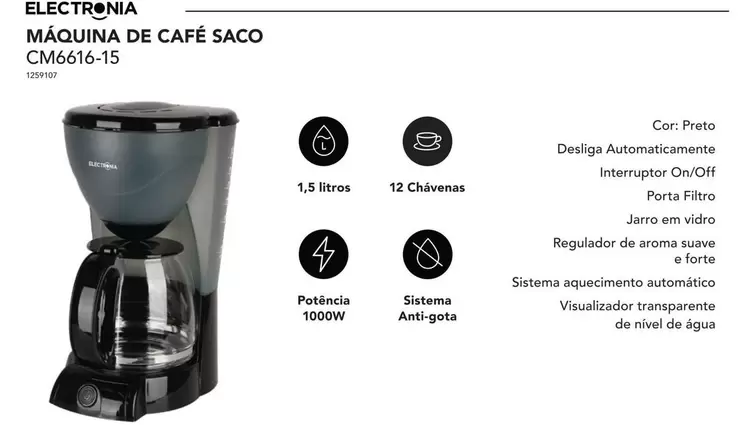 Oferta de Electronia - Maquina De Cafe Sacoem Radio Popular