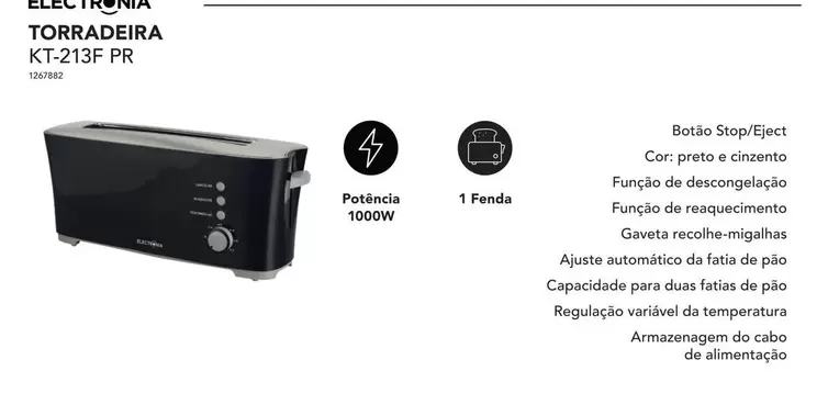 Oferta de Torradeira Kt-n13f Prem Radio Popular