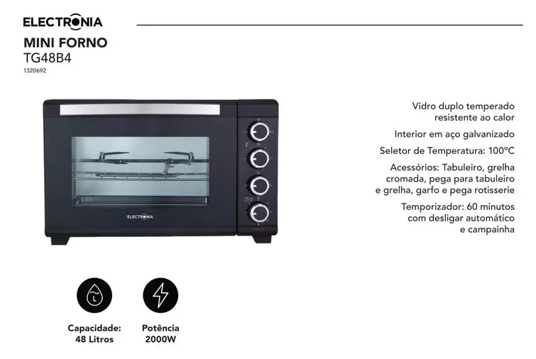 Oferta de Electronia - Mini Forno Tg48b4em Radio Popular