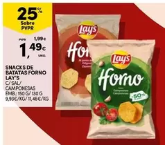 Oferta de Lay's - Snacks De Batatas Forno por 1,49€ em Continente