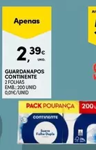 Oferta de Continente - Guardanapos por 2,39€ em Continente