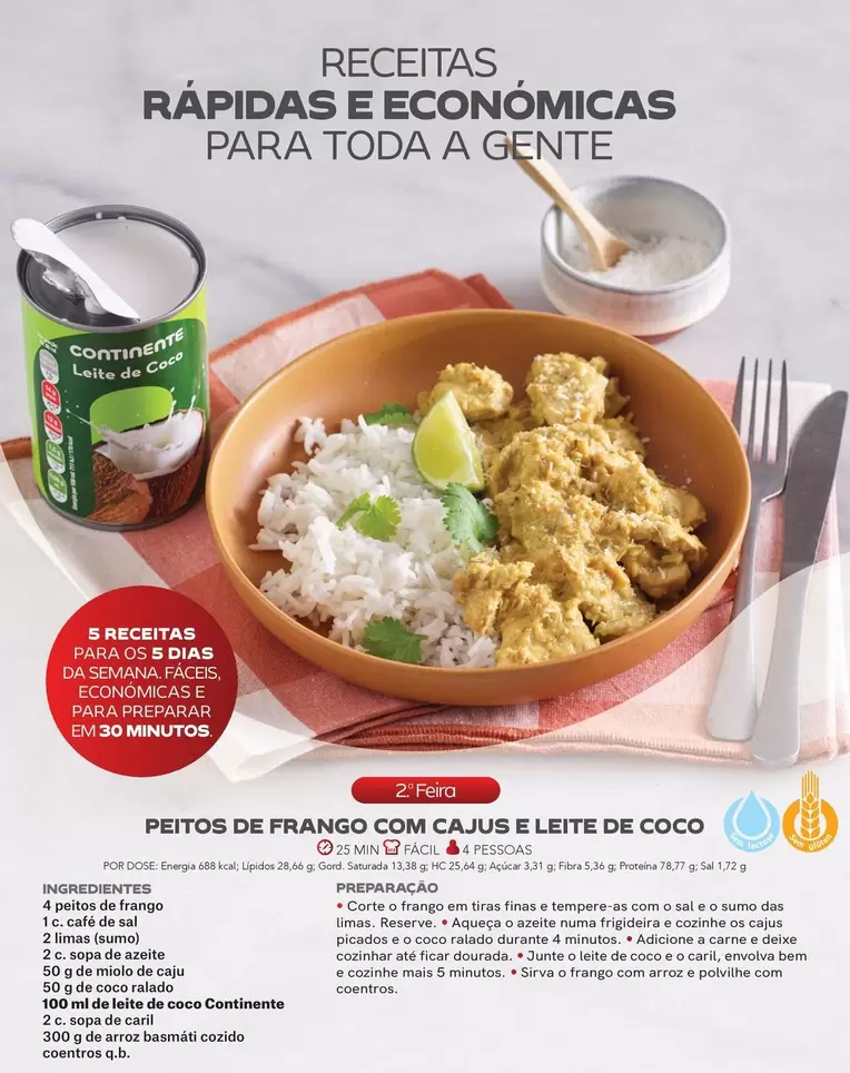 Oferta de Continente - Petitos De Frango Com Cajos E Leite De Cocoem Continente