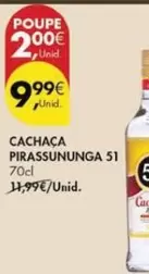 Oferta de 51 - Cachaça Pirassununga por 9,99€ em Pingo Doce