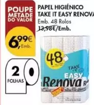 Oferta de Renova - Papel Higienico Take It Easy por 6,99€ em Pingo Doce