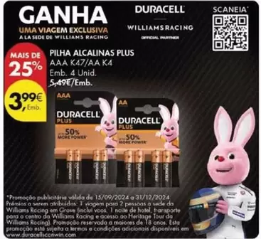 Oferta de Duracell - Pilha Alcalinas Plus por 3,99€ em Pingo Doce