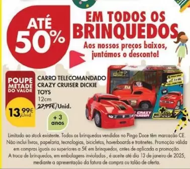 Oferta de Carro Telecomandado por 13,99€ em Pingo Doce