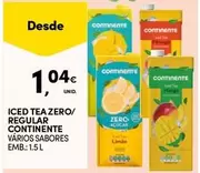 Oferta de Continente - Iced Tea Zero/ Regular por 1,04€ em Continente Bom dia