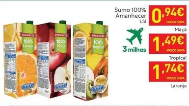 Oferta de Amanhecer - Sumo 100% por 0,94€ em Recheio