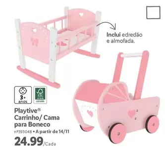 Oferta de Playtive - Carrinho/cama Para Boneco por 24,99€ em Lidl