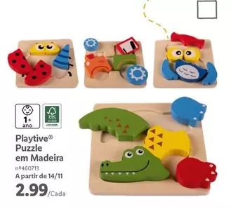 Oferta de Playtive - Puzzle Em Madeira por 2,99€ em Lidl