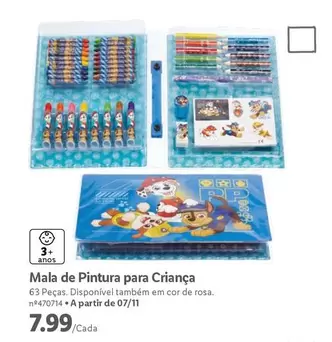 Oferta de Mala De Pintura Para Criança por 7,99€ em Lidl