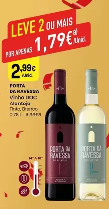 Oferta de Porta Da Ravessa - Vinho DOC Alentejo  por 2,99€ em Intermarché