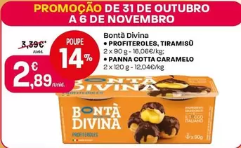 Oferta de Bonta Divina - PANNA COTTA CARAMELO  por 2,89€ em Intermarché