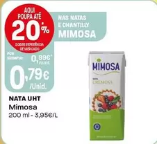 Oferta de Mimosa - Nata UHT por 0,79€ em Intermarché