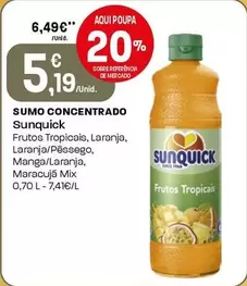 Oferta de Sunquick - Sumo Concentrado por 5,19€ em Intermarché