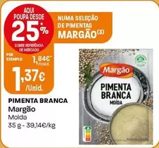 Oferta de Margão - Pimenta Branca por 1,37€ em Intermarché