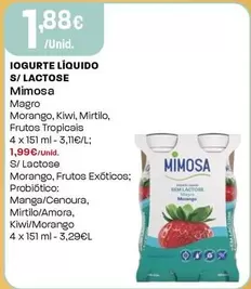 Oferta de Mimosa - Iogurte Liquido S/Lactose por 1,88€ em Intermarché