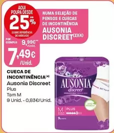 Oferta de Ausonia - Cueca De Incontinencia por 7,49€ em Intermarché