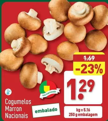 Oferta de Cogumelos Marron Nacionals por 1,29€ em Aldi