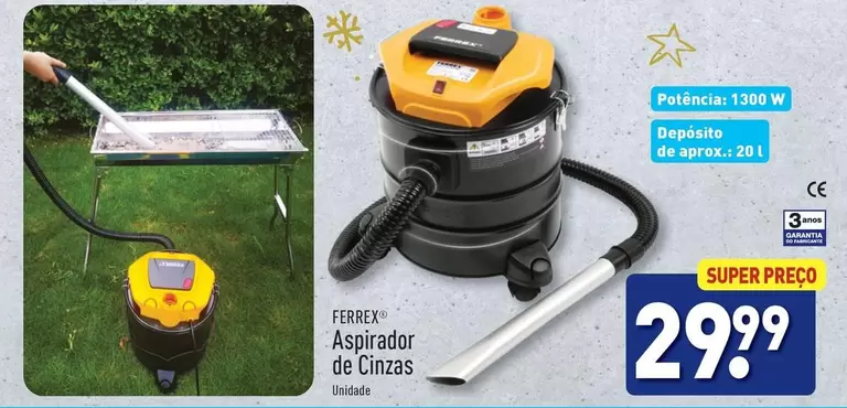 Oferta de Ferrex - Aspirador De Cinzas por 29,99€ em Aldi