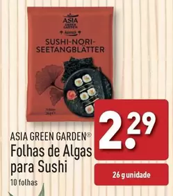 Oferta de Asia Green Garden - Folhas De Algas Para Sushi por 2,29€ em Aldi