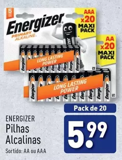 Oferta de Energizer - Pilhas Alcalinas por 5,99€ em Aldi