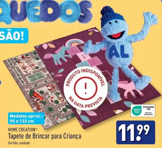 Oferta de Home creation - Tapete De Brincar Para Crianca por 11,99€ em Aldi