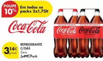 Oferta de Coca cola - Refrigerante C/Gas por 3,14€ em Pingo Doce