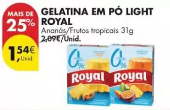 Oferta de Royal - Gelatina Em Po Light por 1,54€ em Pingo Doce