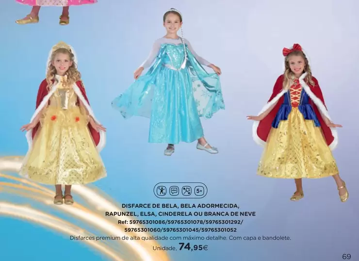 Oferta de A+ - Disfarce De Bela, Belua Dopmecida, Rapunzel, Elga, Cindorela Ou Branca De Neve por 74,95€ em El Corte Inglés