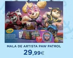 Oferta de Paw Patrol - Mala De Artista por 29,99€ em El Corte Inglés