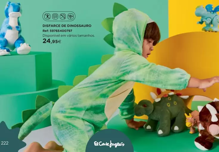 Oferta de Disfarce De Dinosauro por 24,95€ em El Corte Inglés