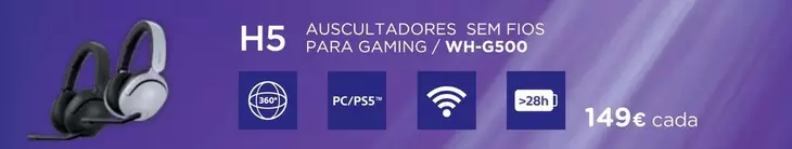 Oferta de H5 Ausquil Tadores Sem Fios Para Gaming por 149€ em El Corte Inglés