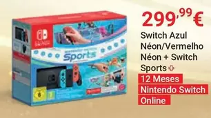 Oferta de Nintendo -  Switch - Switch Neon/Vermelho Neon + Switch Sports 12 Meses por 299,99€ em El Corte Inglés