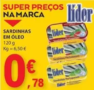 Oferta de Lider - Sardinhas Em Oleo por 0,78€ em E.Leclerc