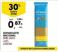 Oferta de Nacional - Esparguete por 0,87€ em Continente Bom dia